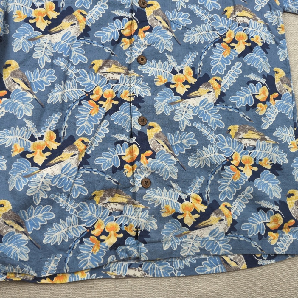 Patagonia Pataloha Hawaiian Shirt Mens Smal Blue Floral Camp Collar - Picture 3 of 11